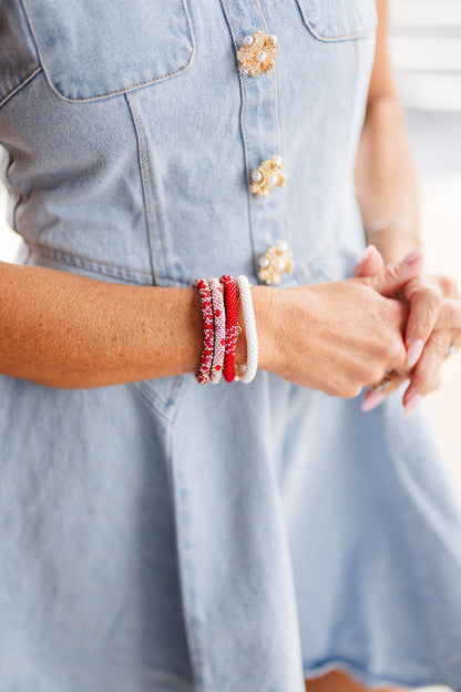 Jeweled Button Denim Dress