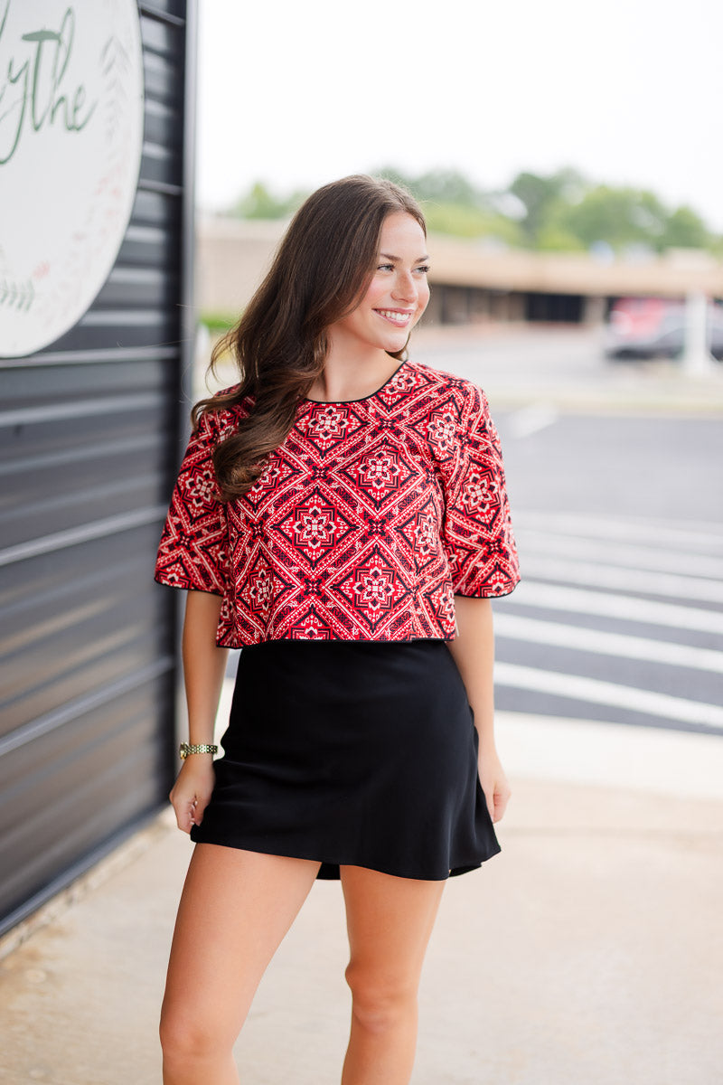 Kristy Crop Top in Bandana