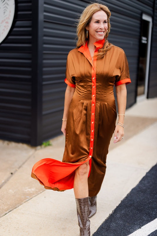 Final Sale-Georgia Dress In Mocha