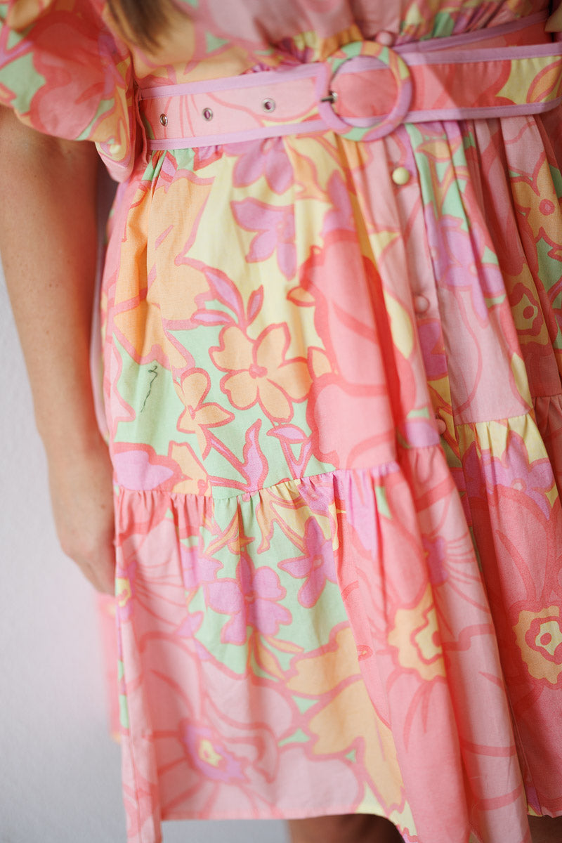 Jovi Sunset Sorbet Swing Dress