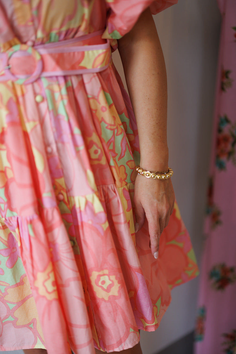 Jovi Sunset Sorbet Swing Dress