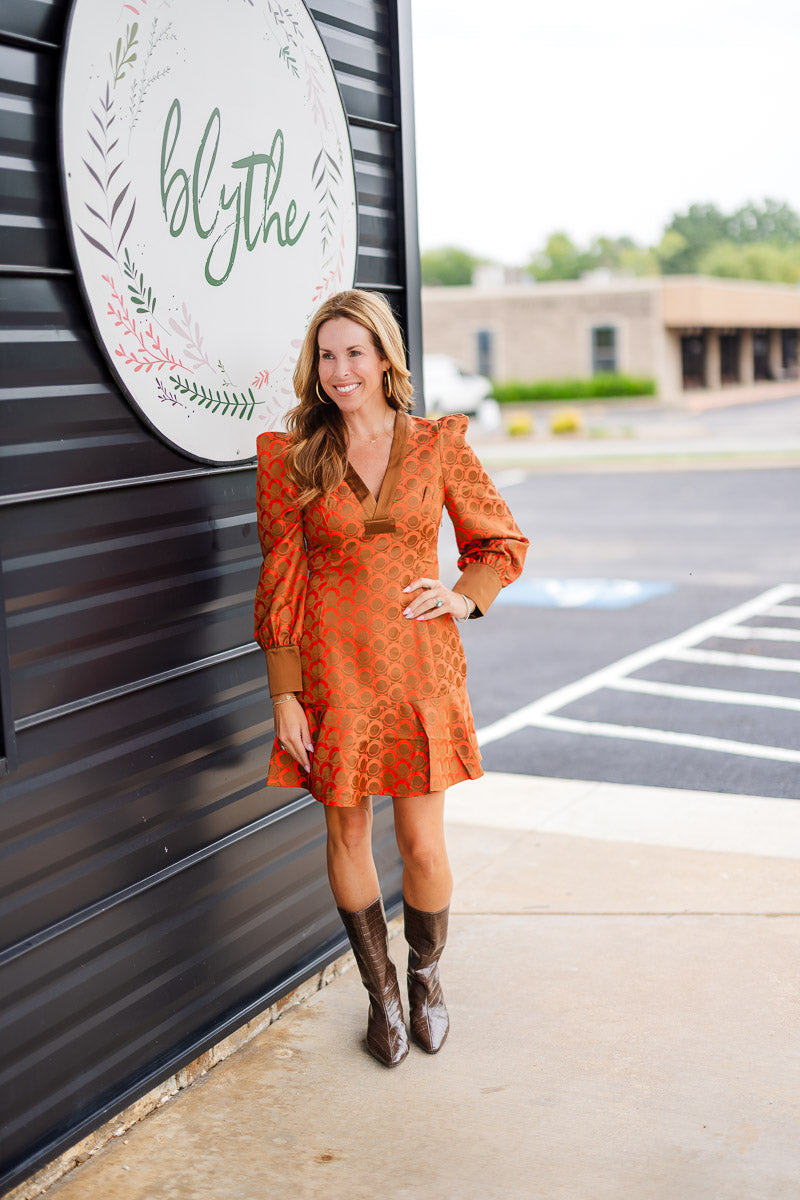 Jenny Dress in Tangerine Mod