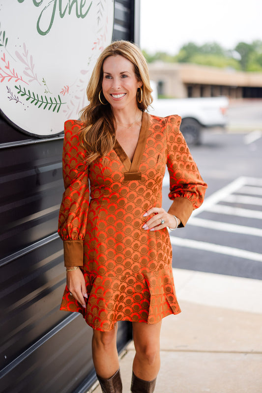 Final Sale-Jenny Dress in Tangerine Mod