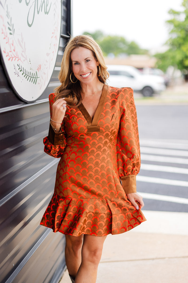 Jenny Dress in Tangerine Mod