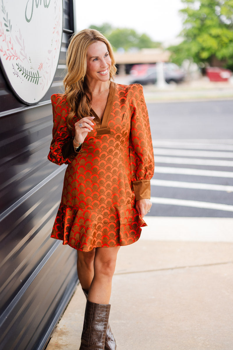 Jenny Dress in Tangerine Mod