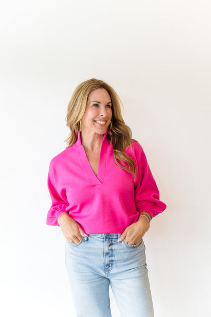 Lolli Sweater in Fuchsia Fedora