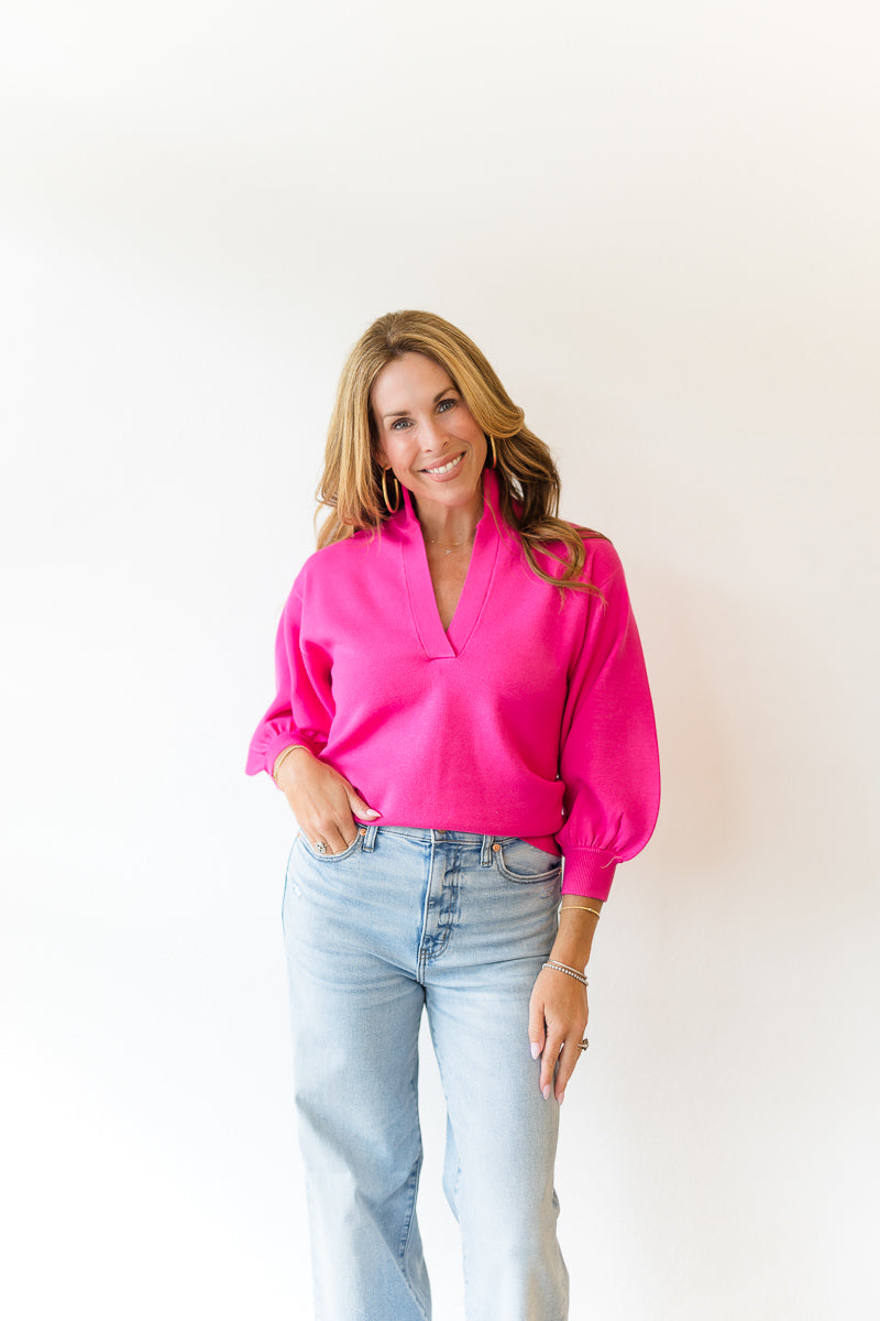 Lolli Sweater in Fuchsia Fedora
