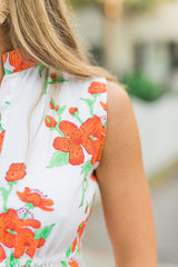 Magnolia Long Flutter Dress in Tangerine