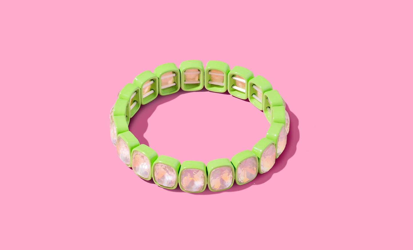 Green Enamel Stretch Bracelet