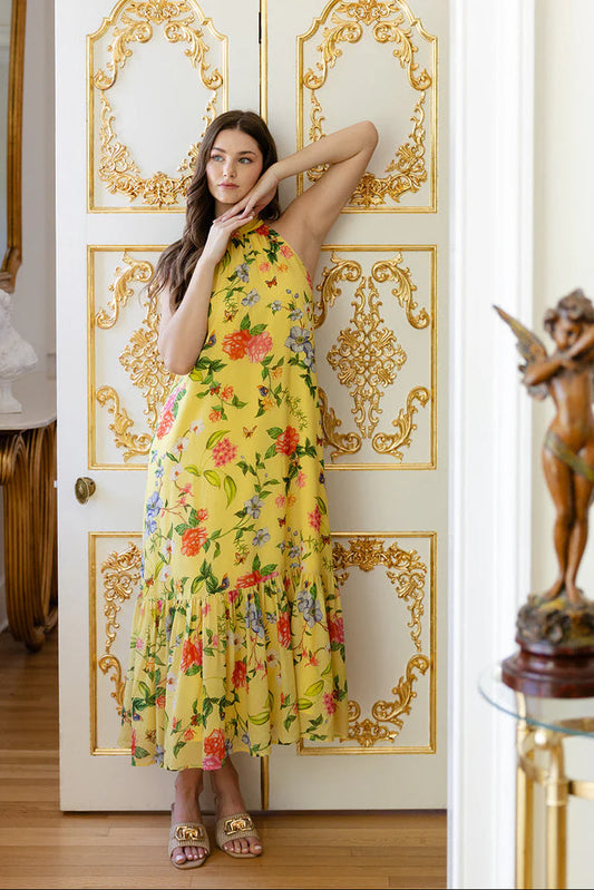 Perry Dress in Yellow Parterre