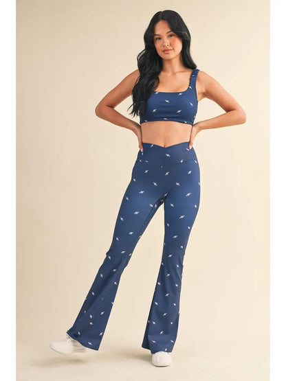 Rose High Waist Crossover Flare Legging