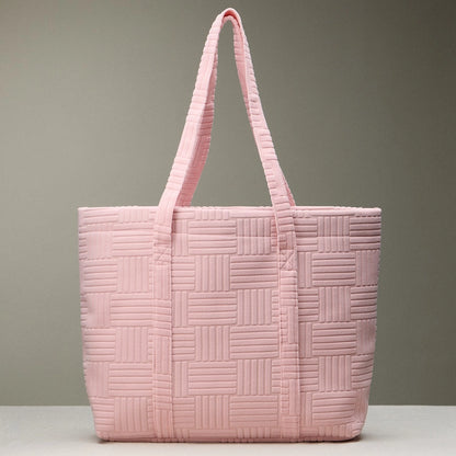 Pink Quilted Tote Bag