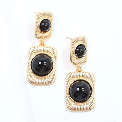 Black Giovonnie Pearl Drop Earring