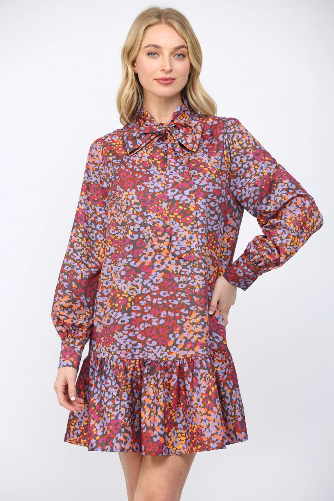 Abstract Leopard Dress