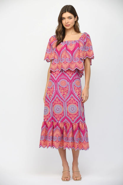 Square Neck Embroidered Top