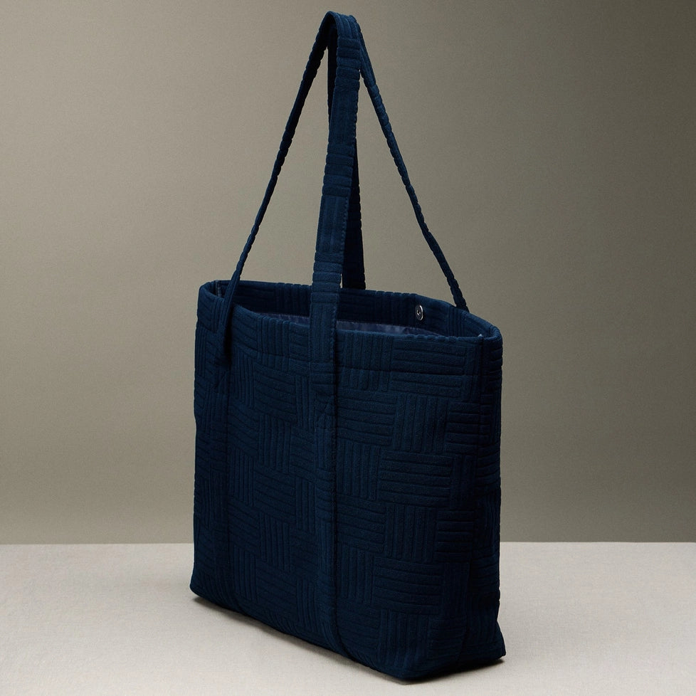 Navy Quilted Tote Bag