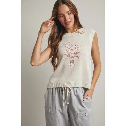 Lobster Embroidered Sweater Vest