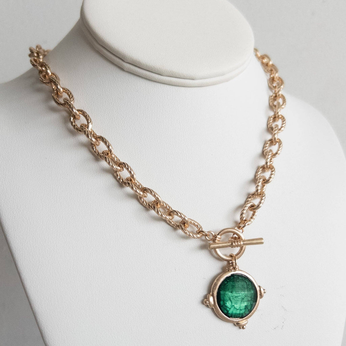 Belle Toggle Necklace, Emerald