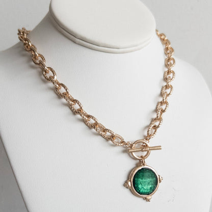 Belle Toggle Necklace, Emerald