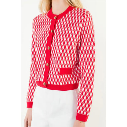 Long Sleeve Geometric Cardigan