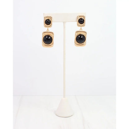 Black Giovonnie Pearl Drop Earring