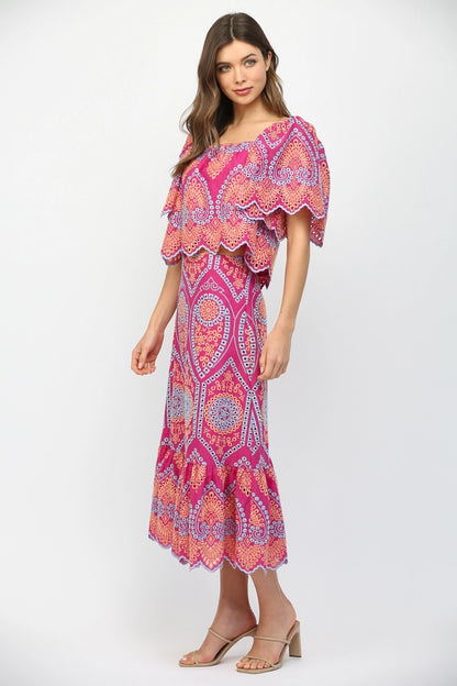 Square Neck Embroidered Top