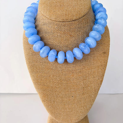 Light Blue Rondelle Necklace