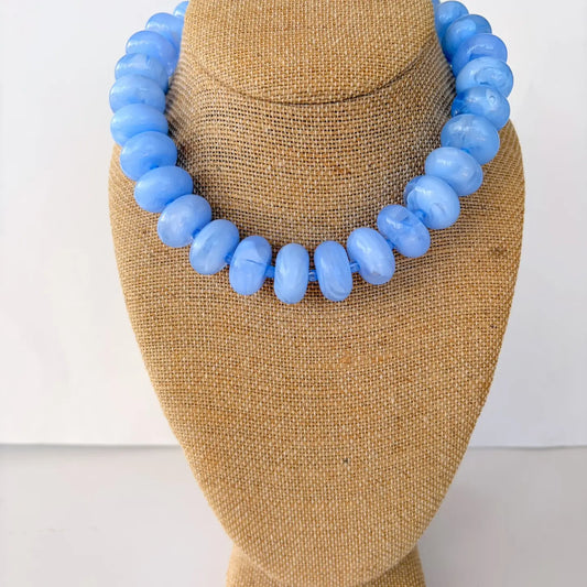 Light Blue Rondelle Necklace