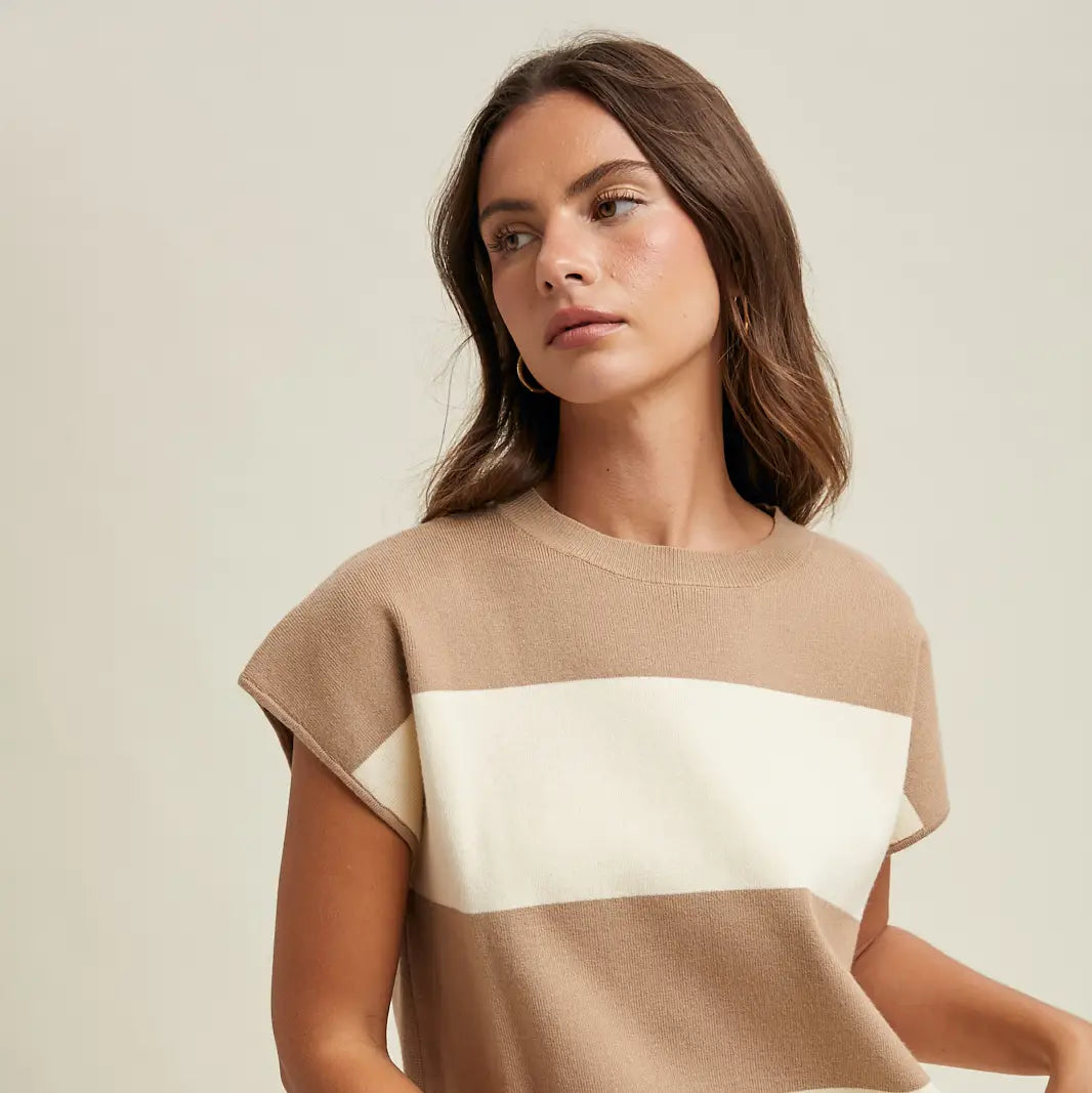 Striped Sweater Muscle Tank