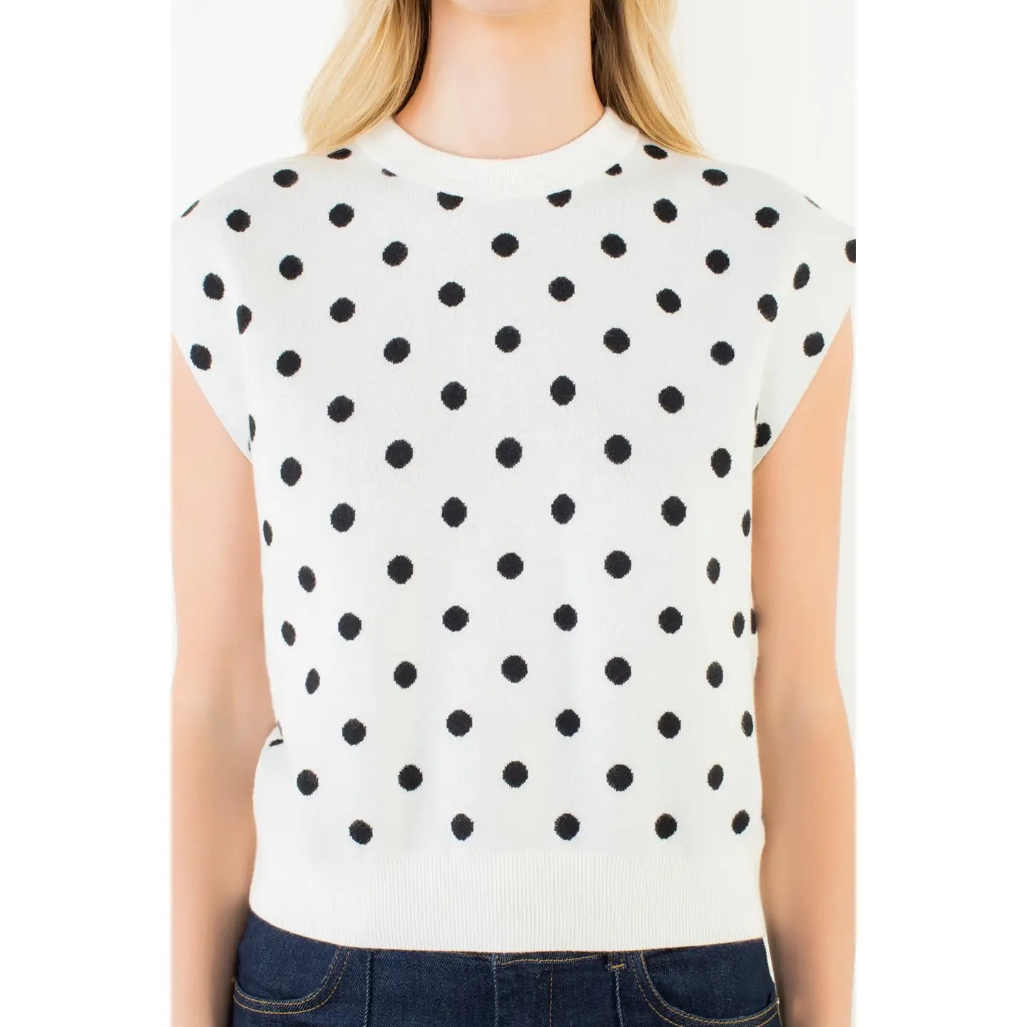 Sleeveless Polka Dot Top