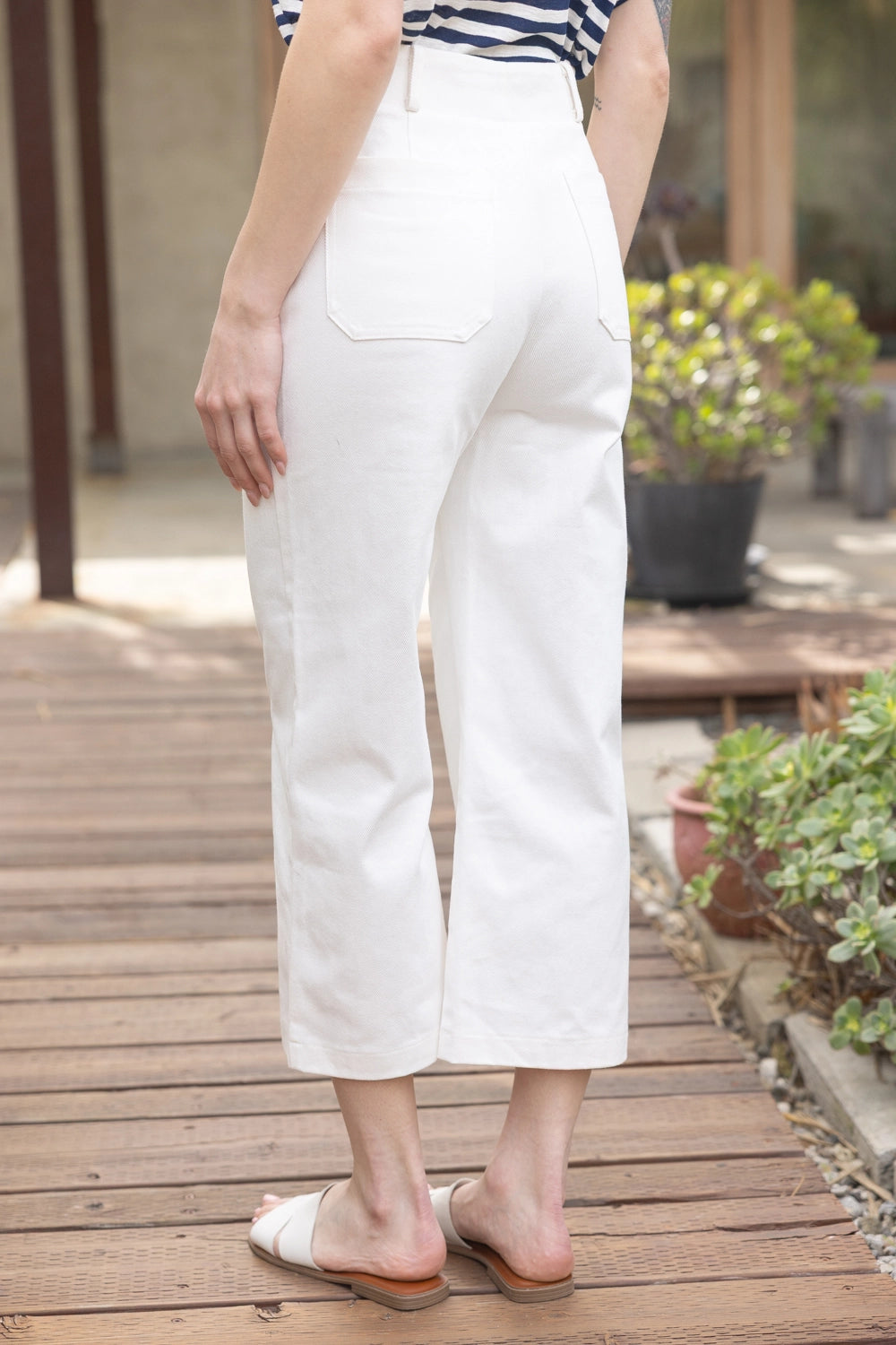 Margaret Gold Button Canvas Culottes
