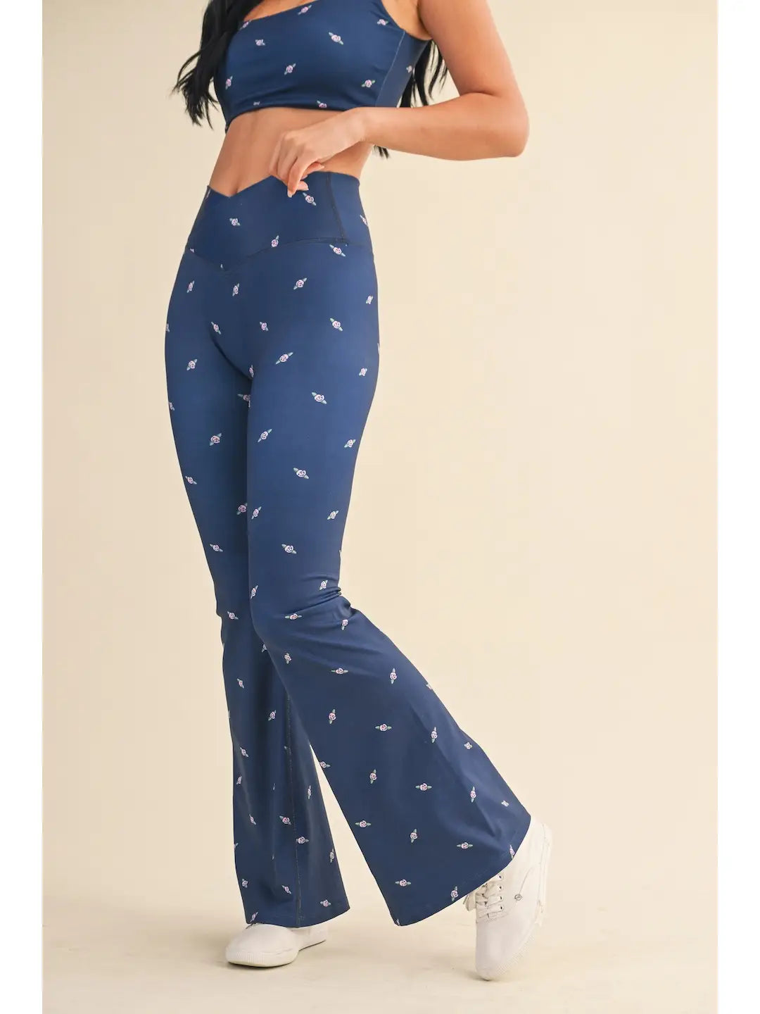 Rose High Waist Crossover Flare Legging