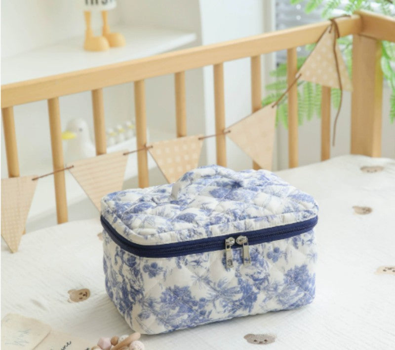 Blue Toile Makeup Pouch