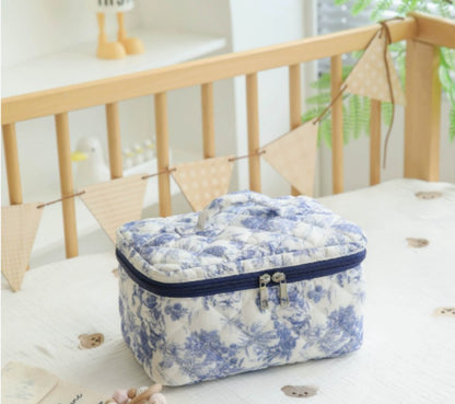 Blue Toile Makeup Pouch