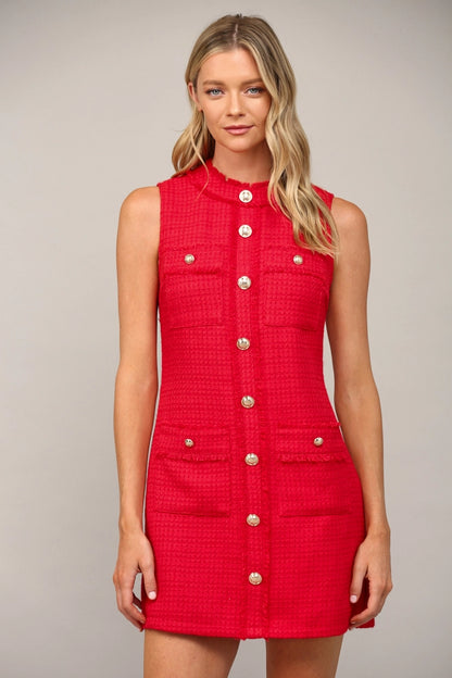 Tweed Dress in Red