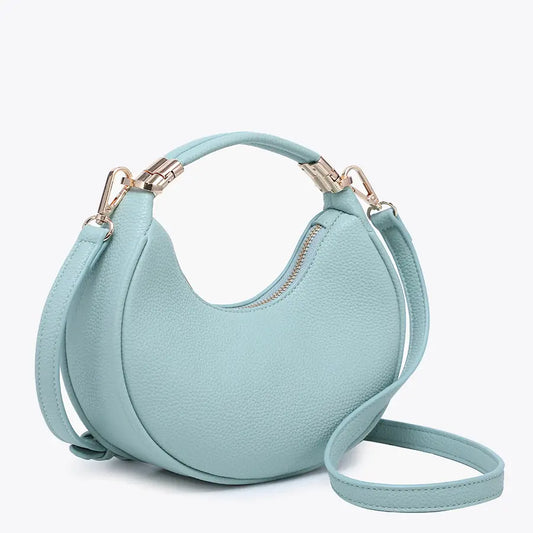 Amber Half-Moon Crossbody in Seafoam