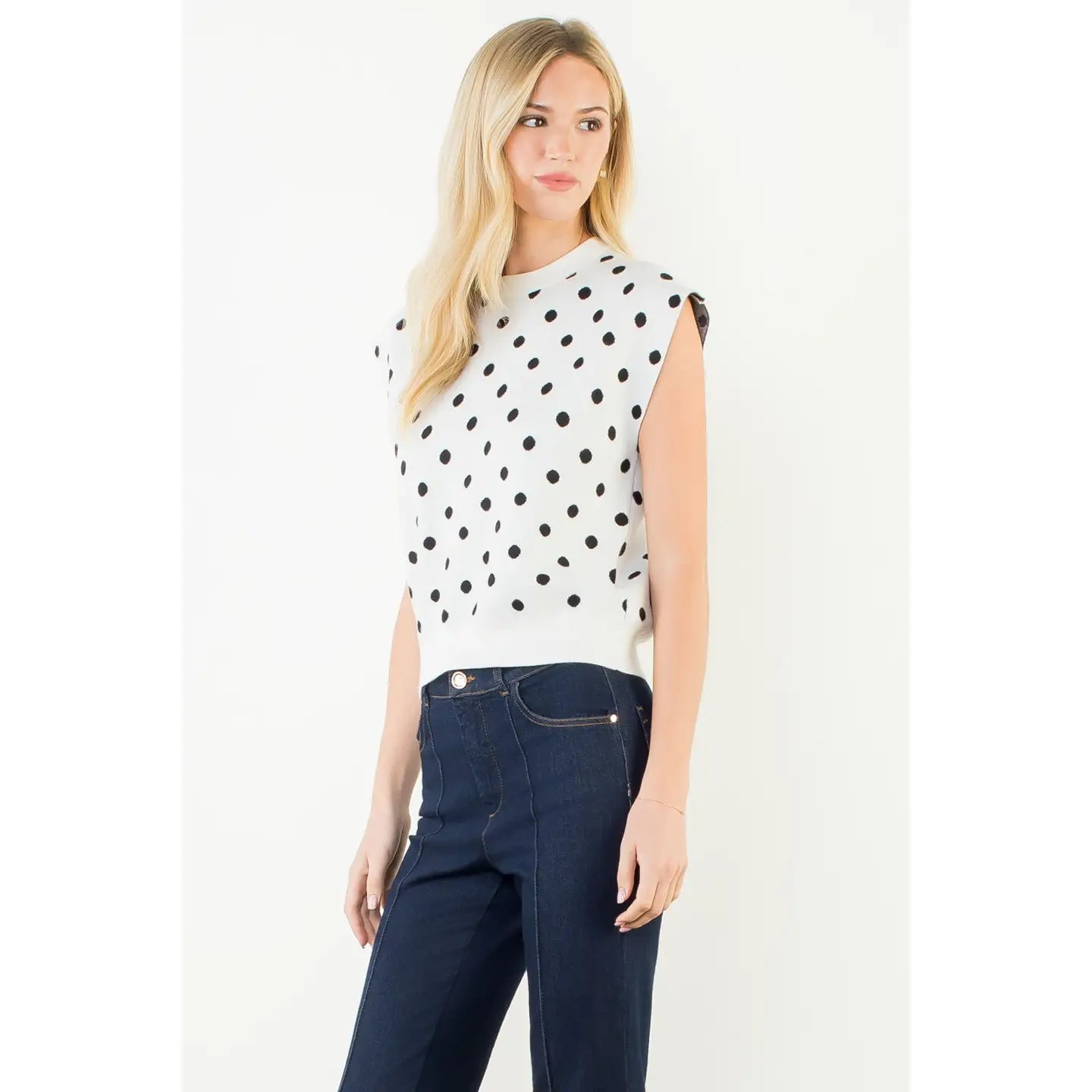 Sleeveless Polka Dot Top