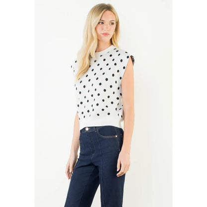 Sleeveless Polka Dot Top