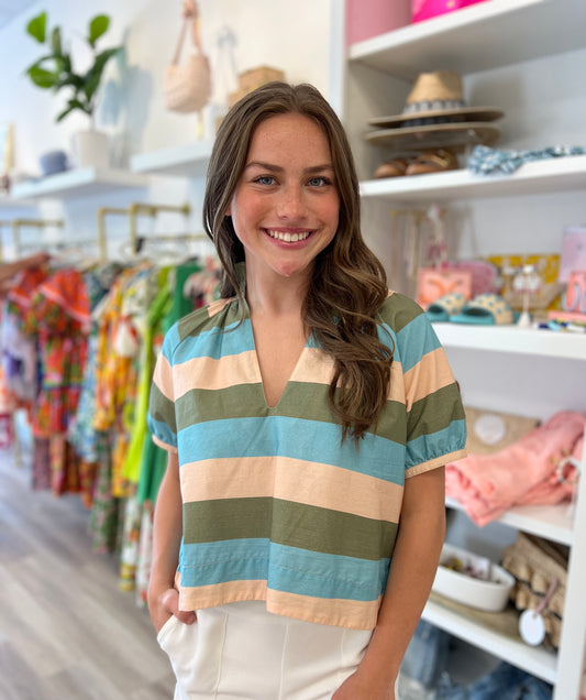 Elizabeth Top in Julep Stripe