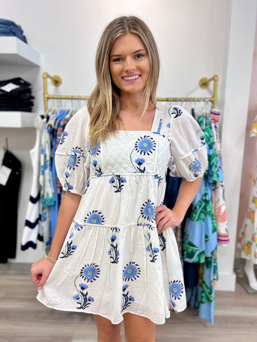 Harper Dress in Blue Dandy