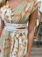 Load image into Gallery viewer, Kristine Dress in Orange Fields
