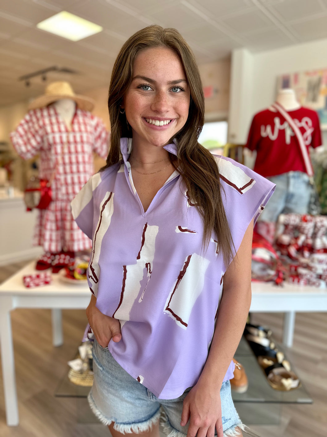 Wilkes Top in Lavender