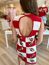 Load image into Gallery viewer, Red &amp; White Football Checkered Dress
