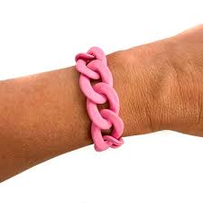 Matte Pink Chain Link Bracelet
