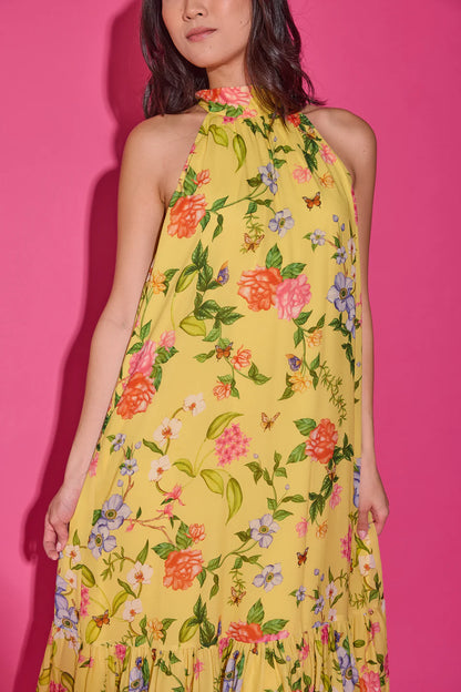 Perry Dress in Yellow Parterre