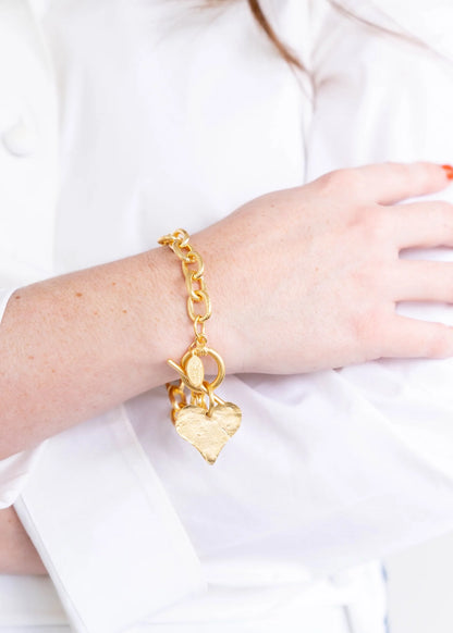 Gold Heart Toggle Bracelet