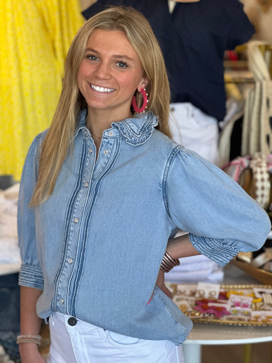Liette Blouse in Denim