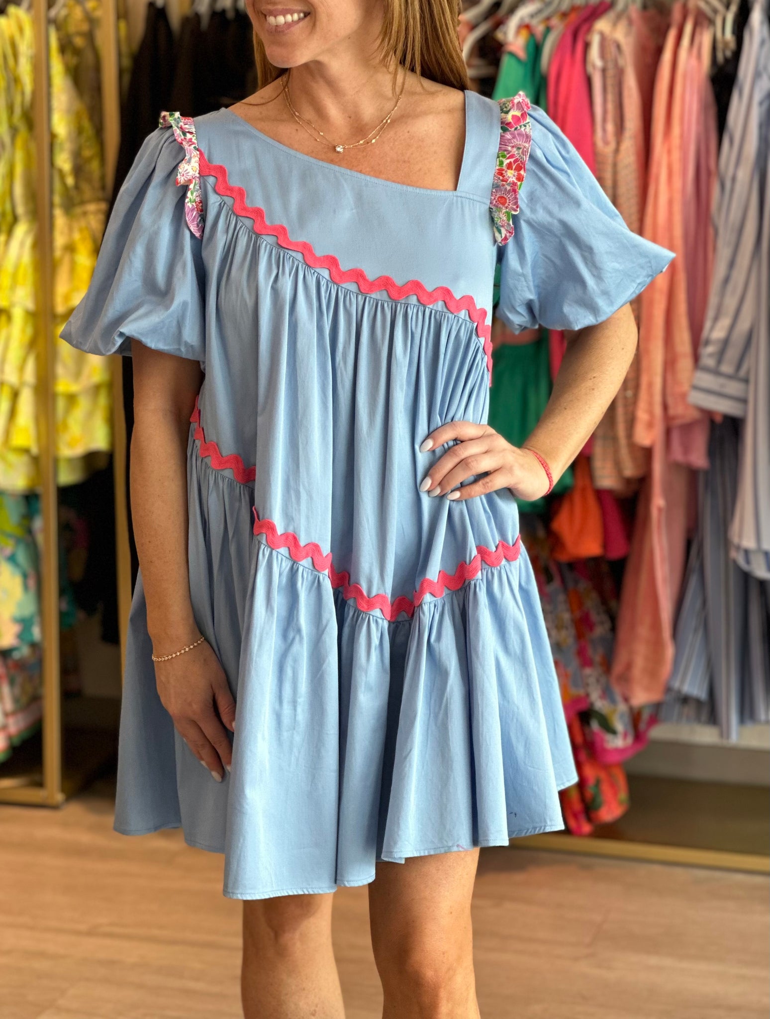 Chandler Dress in Blue Blythe