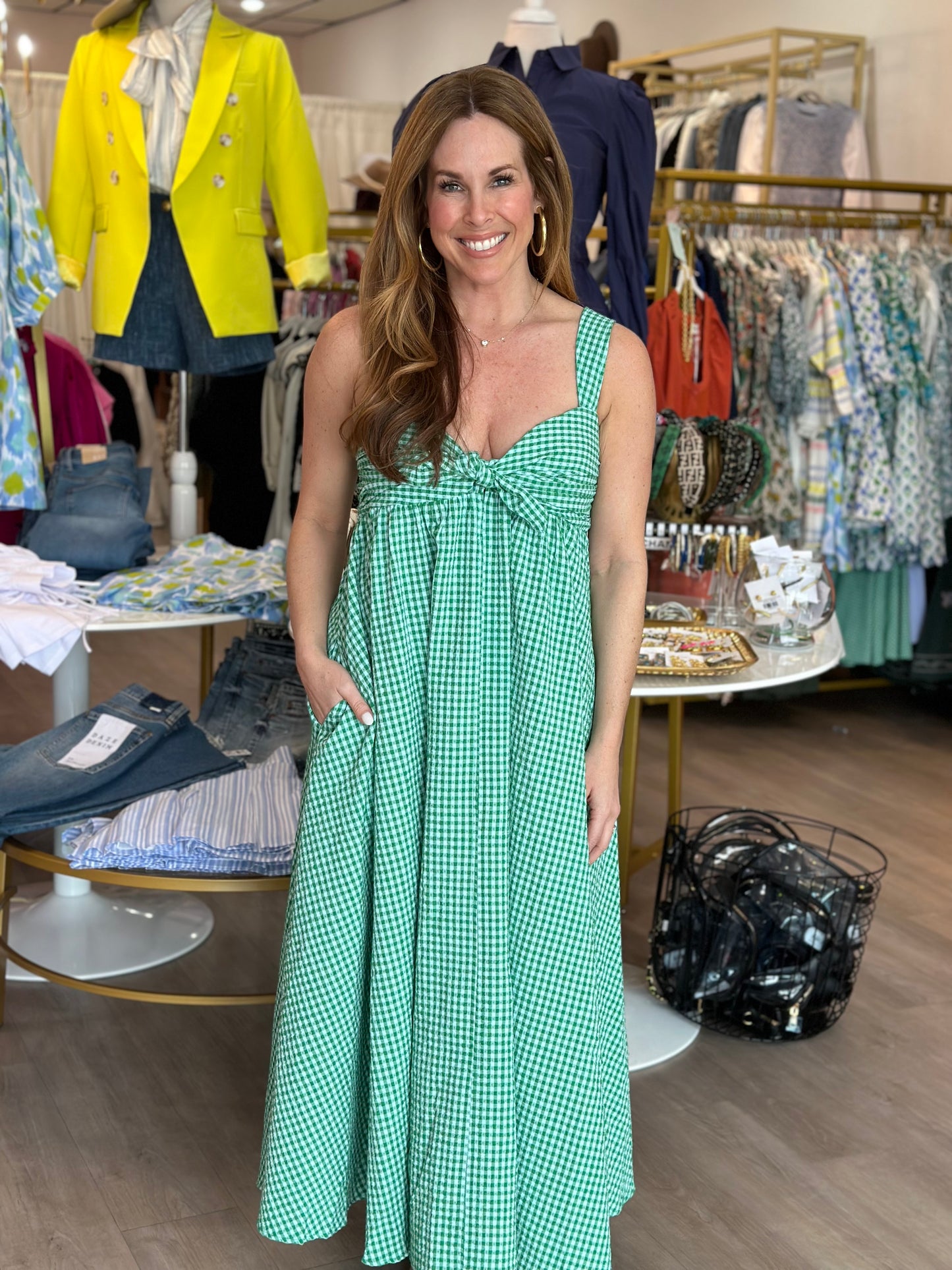 Kenny Dress in Green Check