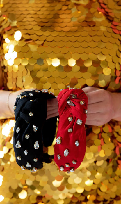Red Rhinestone Knot Headband
